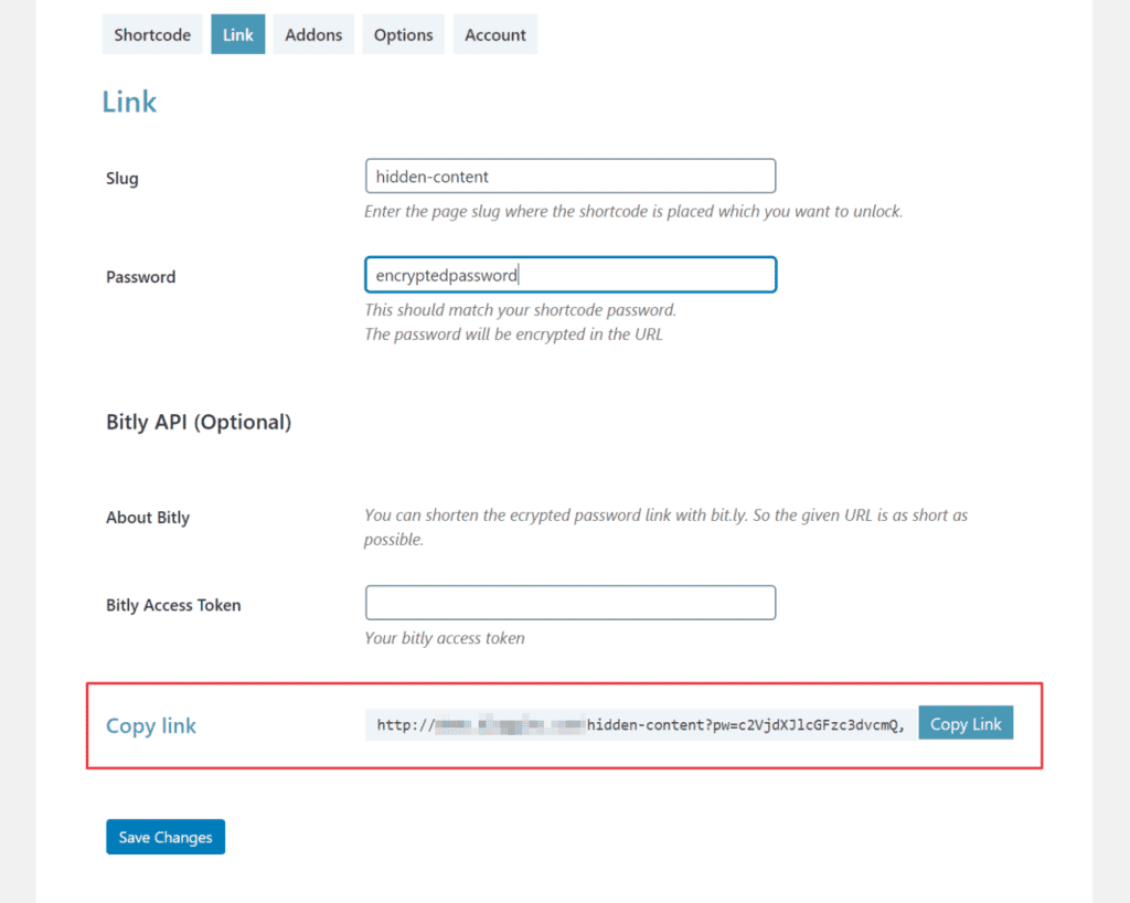 Unlock via link settings in Passster