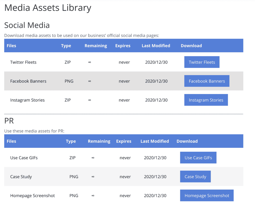 WordPress media assets library preview